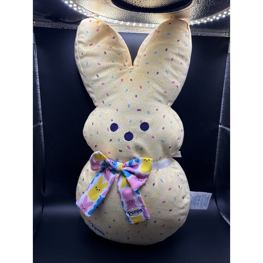 Build A Bear PEEPS BUNNY-Yellow Confetti 16" Says I Love You Peep Bow